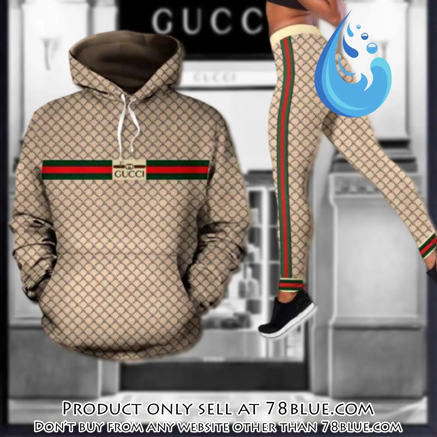 Gucci stripe hoodie legging set luxury for women vpm 78b0436418